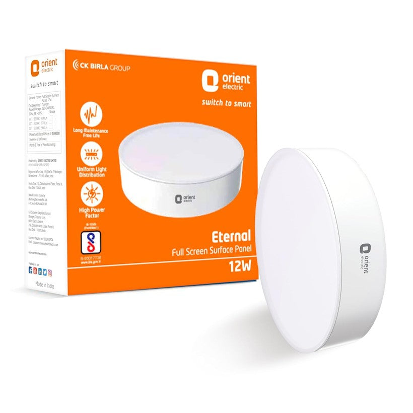 Electric 12W Rimless LED Surface Panel Light | 990 Lumens | Wide