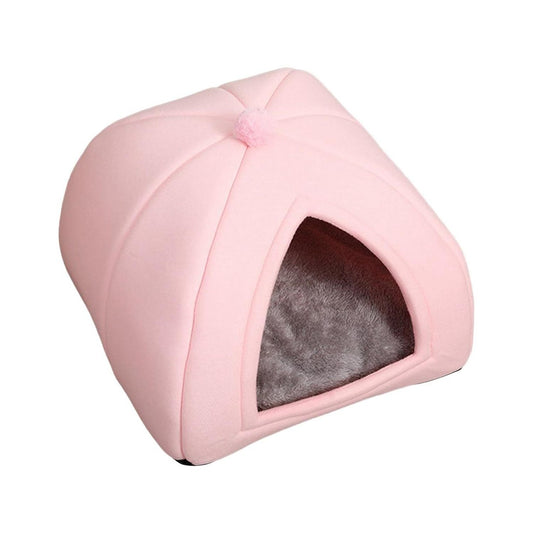 Warm Hut Cave Pet Bed for Cats & Small Dogs – Pink