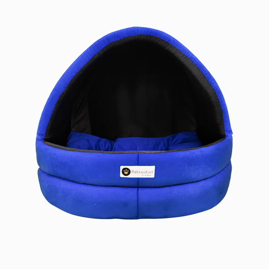 Soft Covered Igloo Style Pet House-Blue