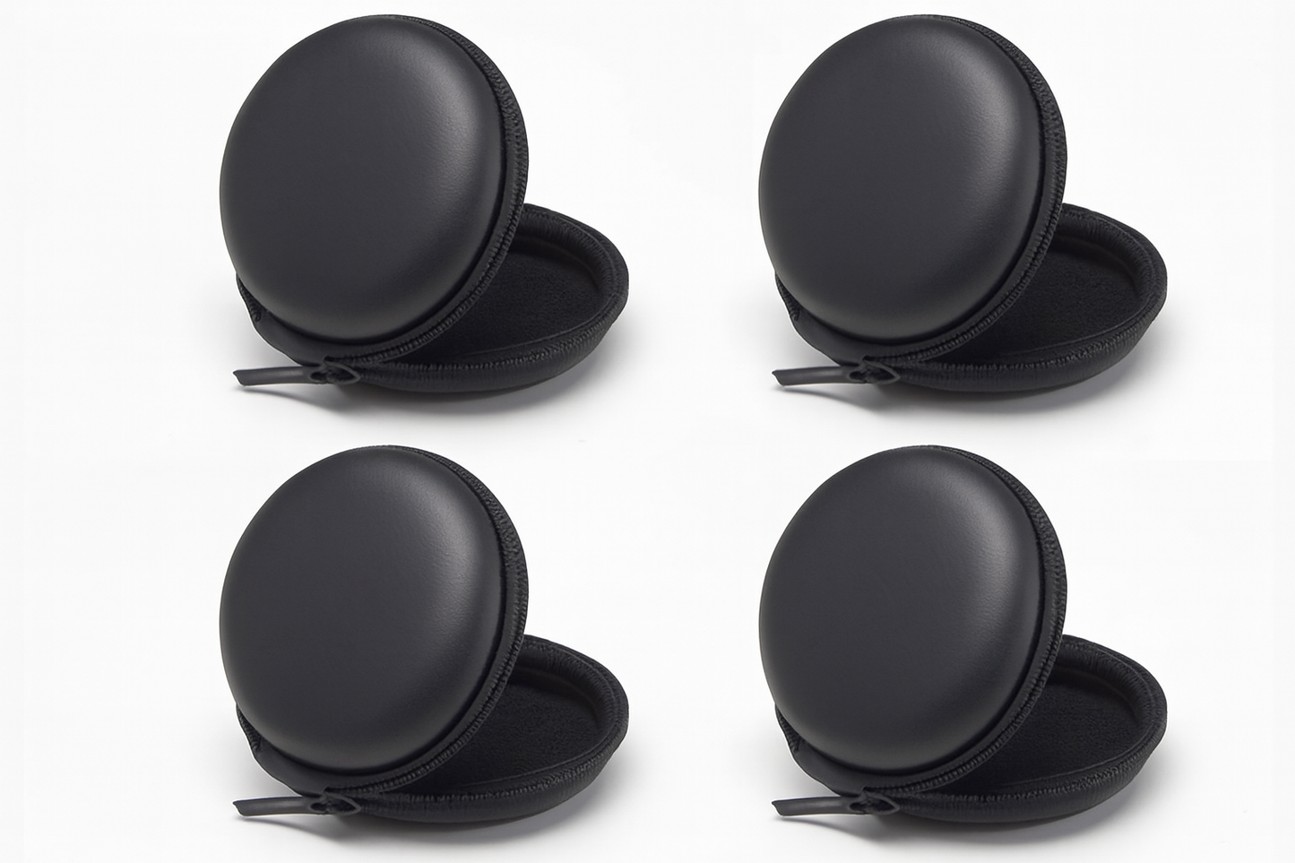 Compact Black Zipper Case for Electronics-Set Of 4