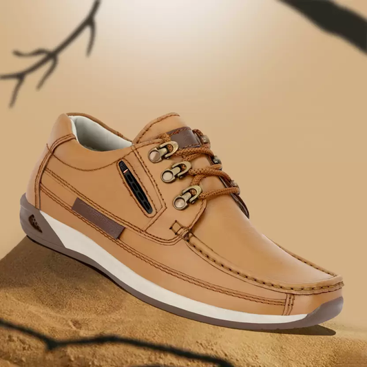 Genuine Leather Outdoors Shoe For Men Size 8 color TAN