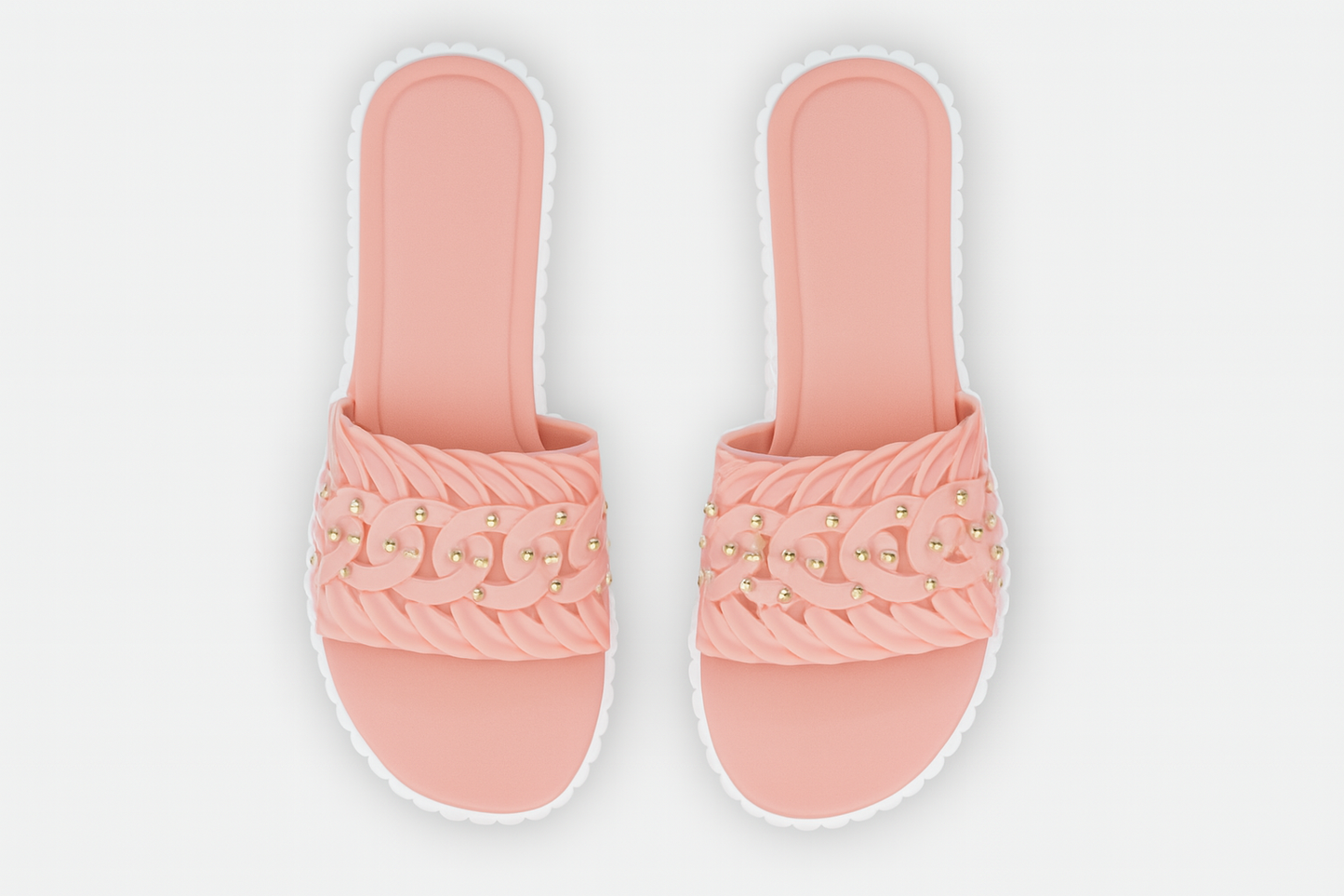 Women’s Black Braided Slide Sandals Casual Flat Slip-On Footwear