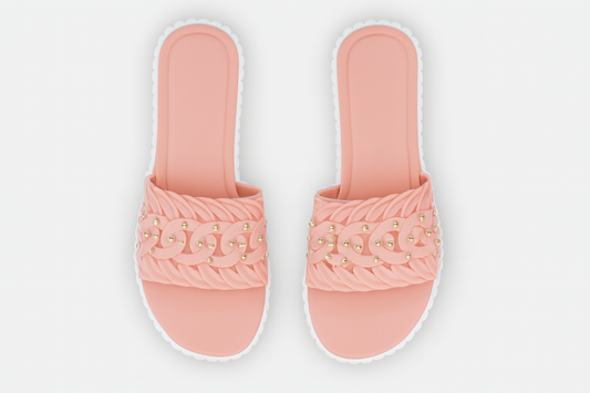 Women’s Black Braided Slide Sandals Casual Flat Slip-On Footwear