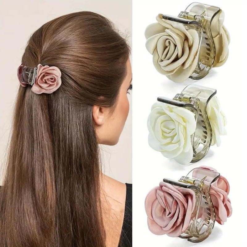 Flower Hair Claw Clips Set for Women Pack of 3