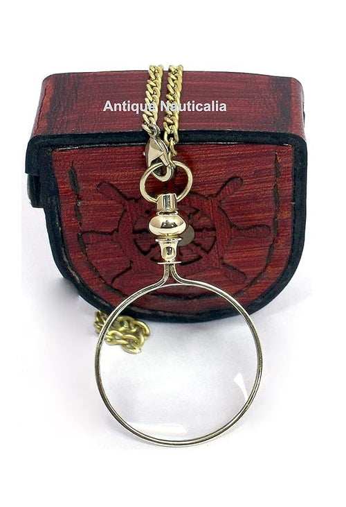 ANTIQUE Nauticalia Magnifying Glass, Optical Magnifier Lens with