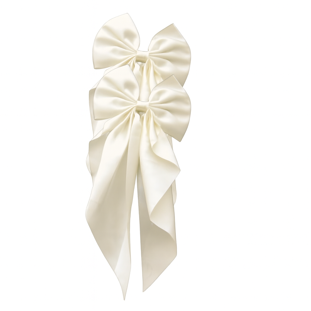 Satin Ribbon Bow Hair Clips for Women