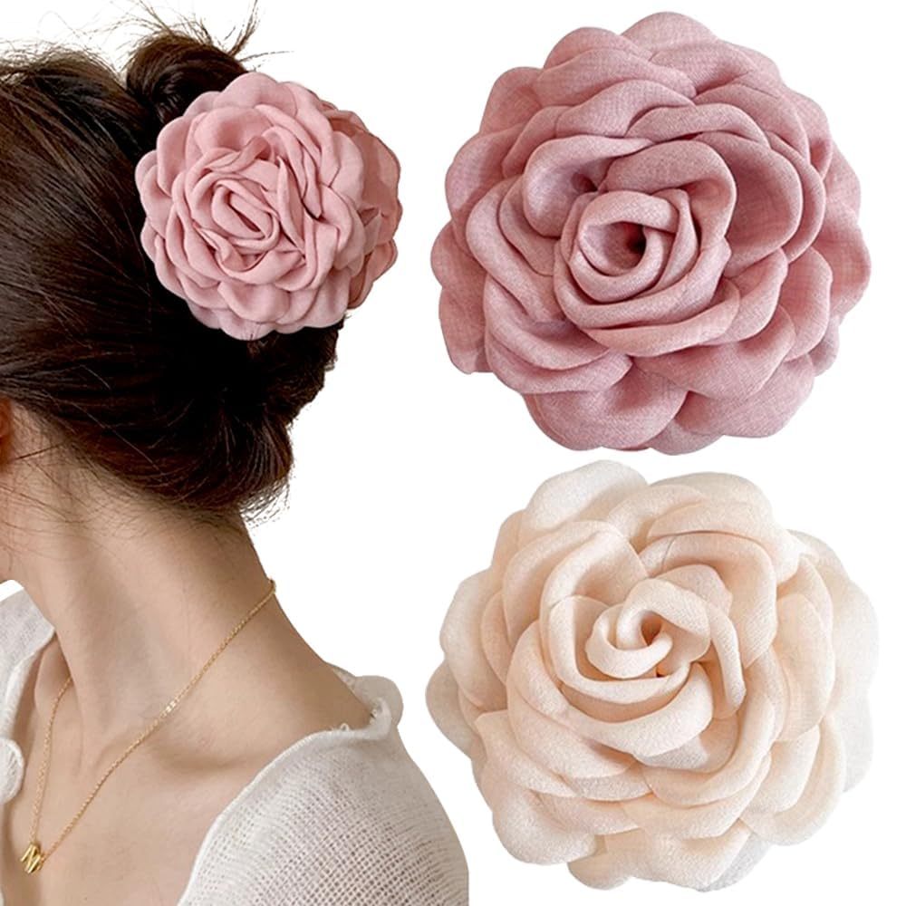 Flower Claw Hair Clips Non Slip Pack of 2