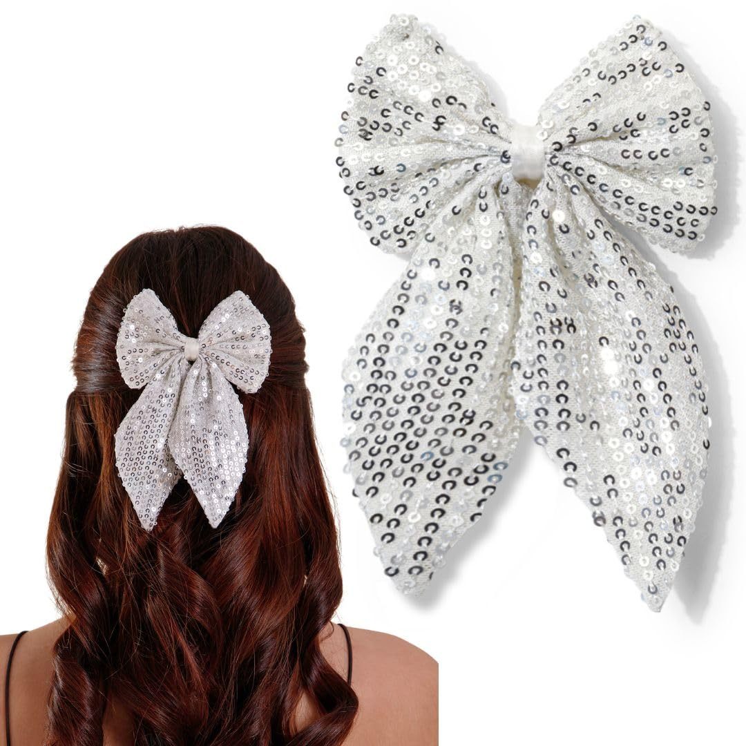 White Bow Hair Clip Stylish Design