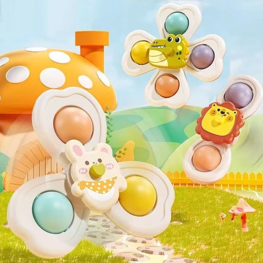 3 PC Fidget Spinner Bath Toy Set for Toddlers 1-3 Years