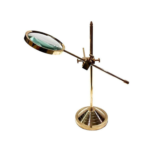 Brass Magnifier Glass for Reading Study Table Top Decor and Home Decor