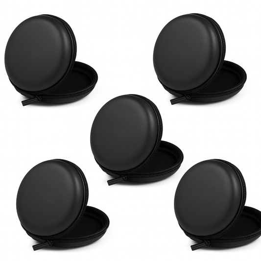Compact Black Zipper Case for Electronics-Set Of 5