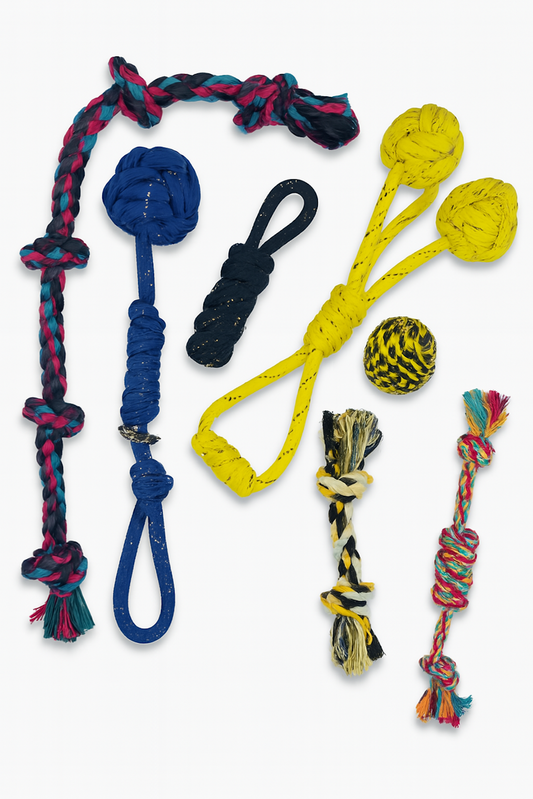 7in1 Rope and Chew Toy Set for Small Medium Dogs