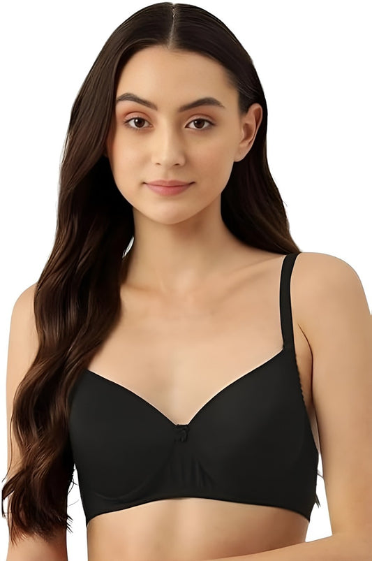 Seamless Wireless Push-up Bra-Black (Size-32)