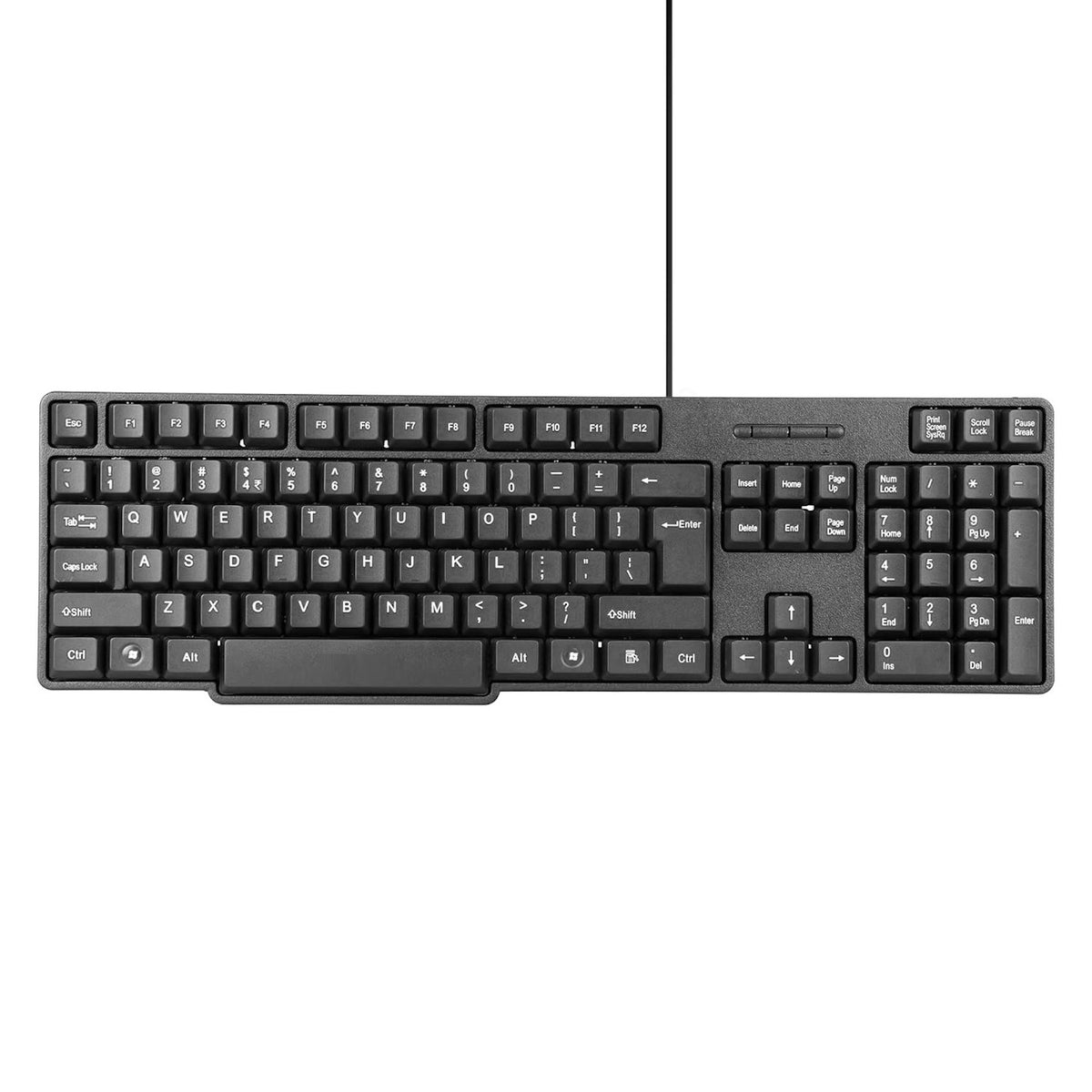 Wired 104-Key Keyboard USB Black