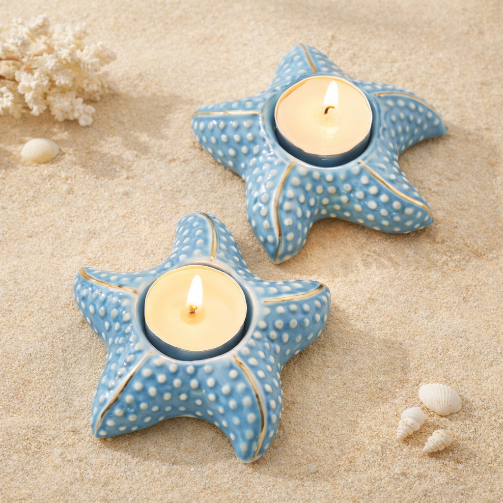 Starfish Tealight Candle Holder Set of 2
