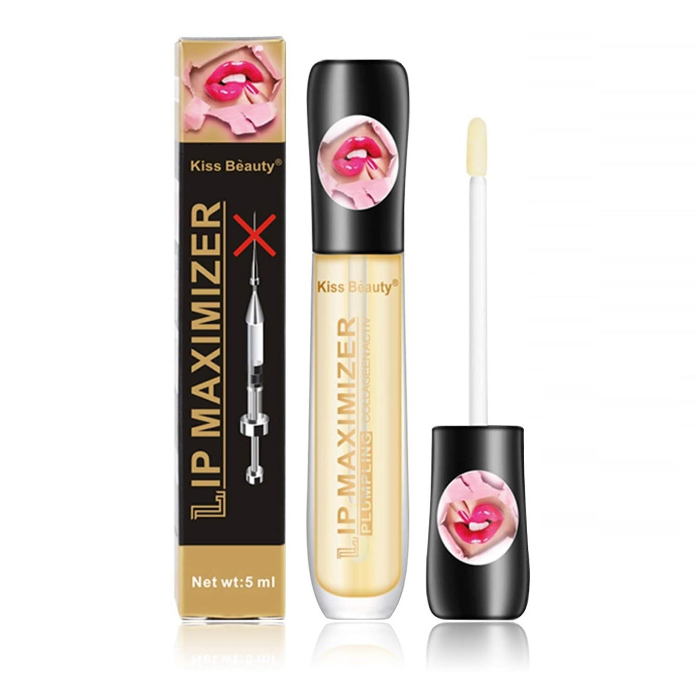 Kiss Beauty Lip Maximizer Hyaluronic Acid Plumping Gloss For Fuller