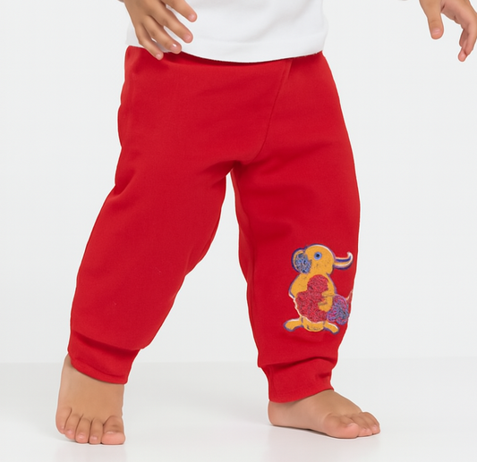 Boy's Regular Fit Track Pants-Red (Size-4-5 YEAR) | D117