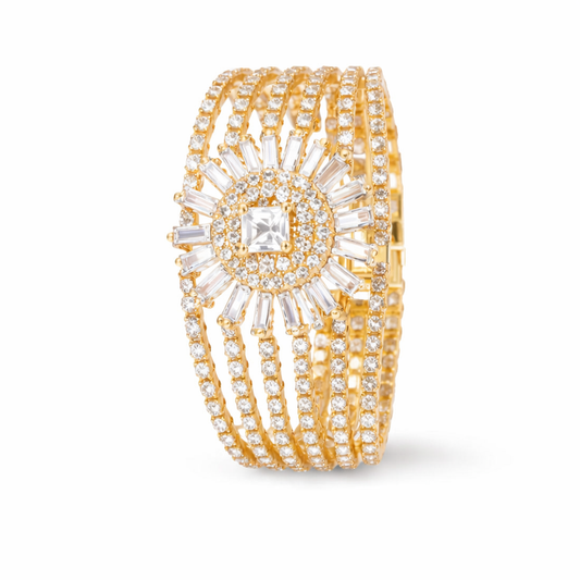 Elegant Multi-Layered Crystal Statement Bracelet