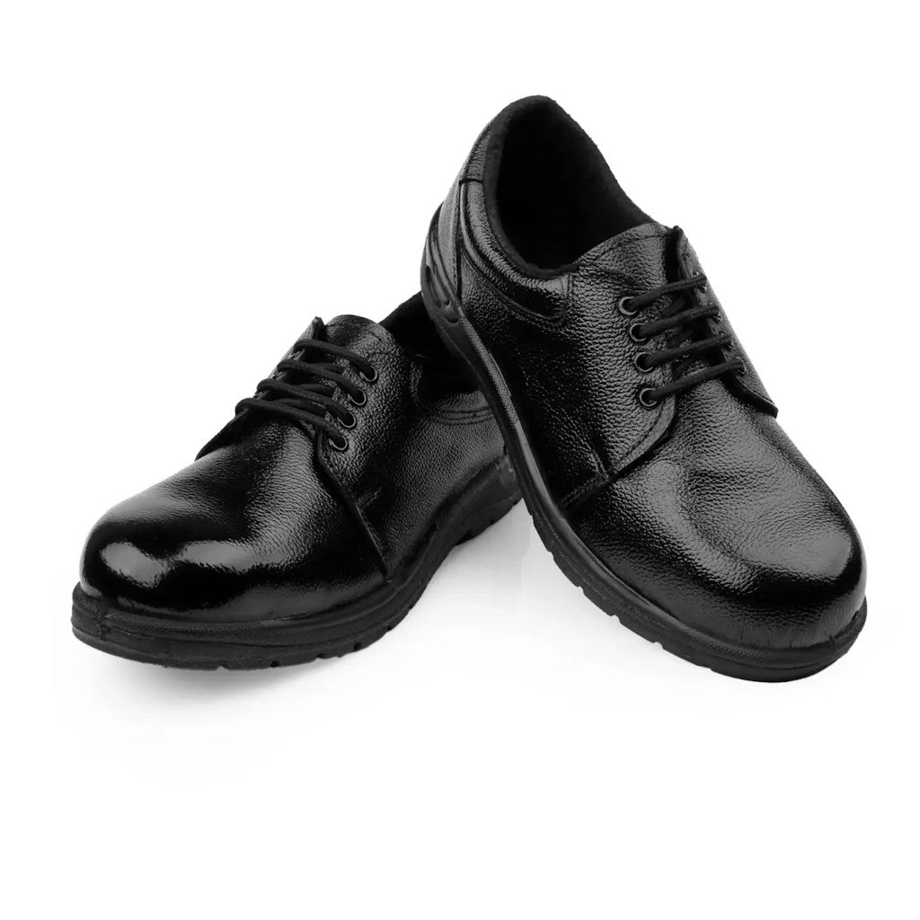 SAFETY PLUS Shoes for Men | Genuine Leather Upper | Steel Toe Cap |