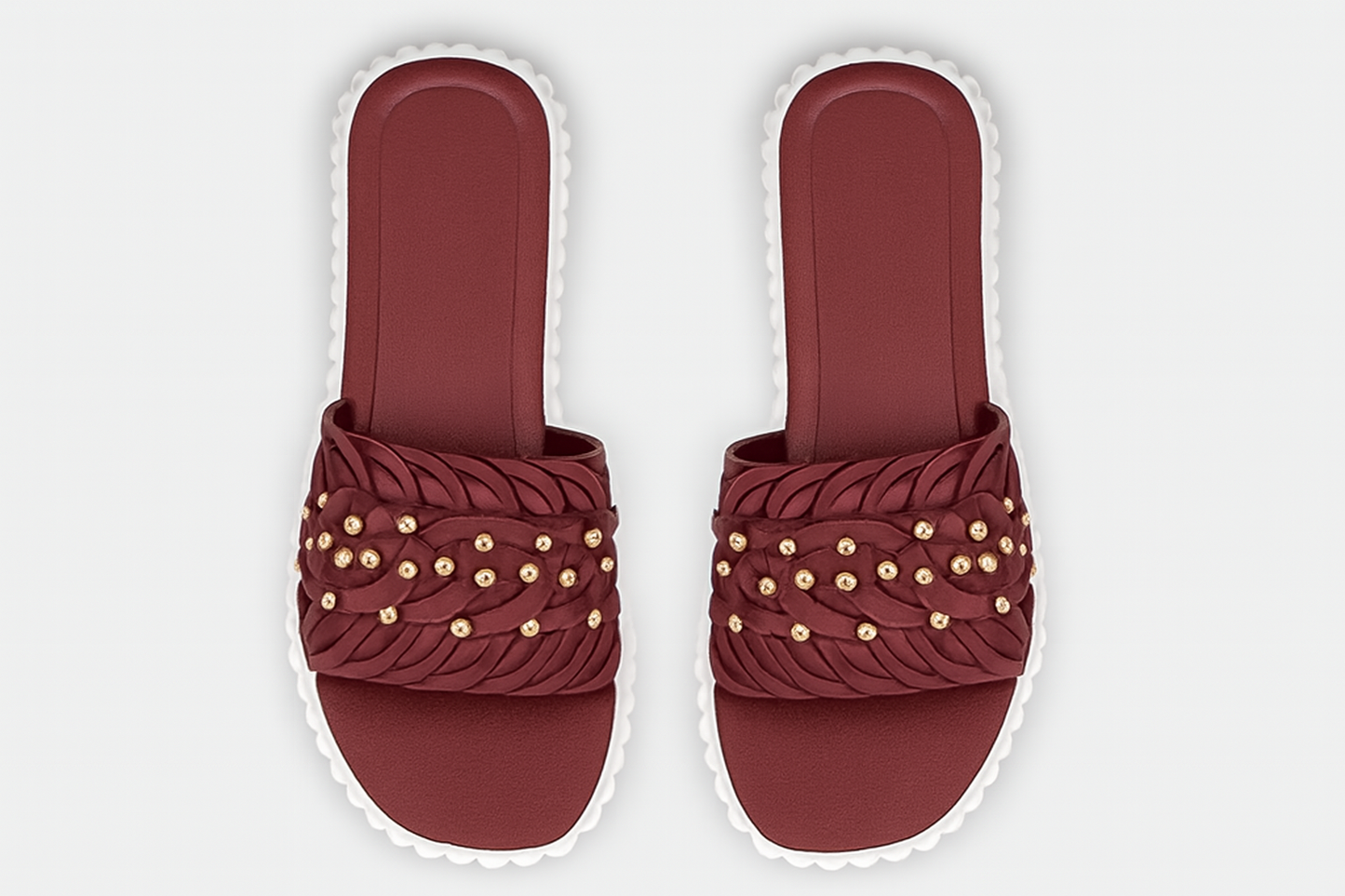 Women’s Black Braided Slide Sandals Casual Flat Slip-On Footwear