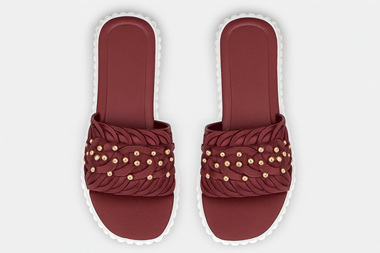 Women’s Black Braided Slide Sandals Casual Flat Slip-On Footwear