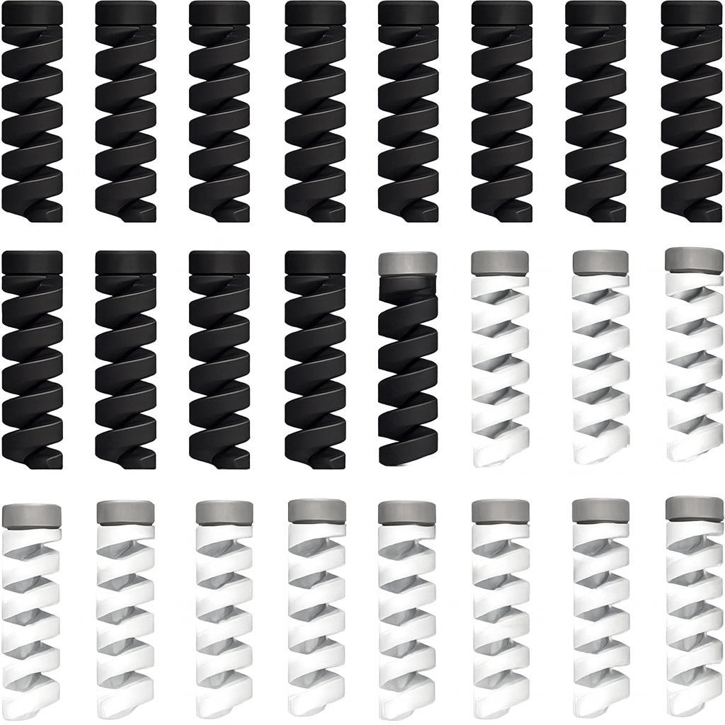 Spiral Texture Gradient Cylindrical Decor – Black to White