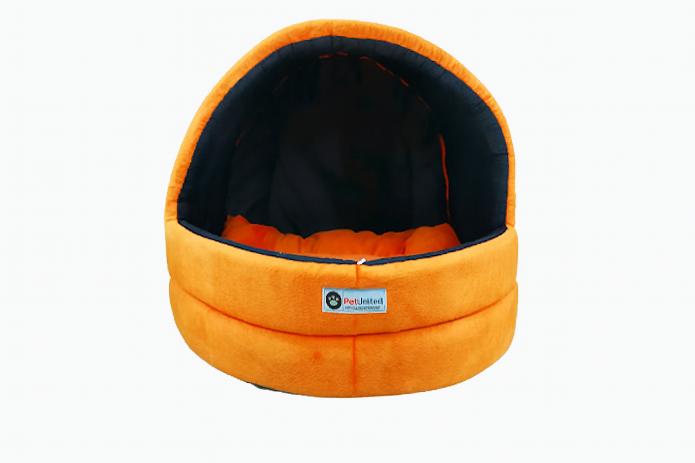Soft Covered Igloo Style Pet House-Orange & Black