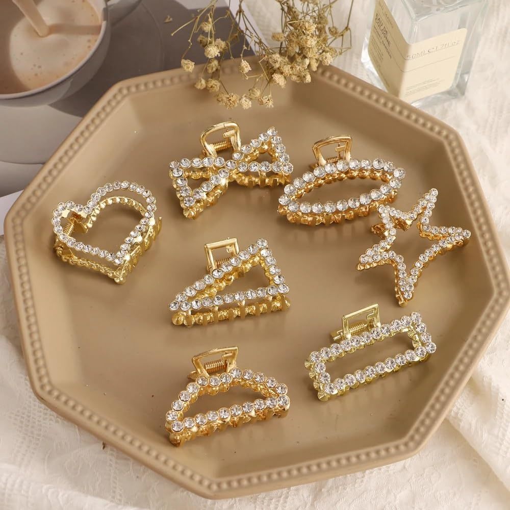 Pearl Metal Hair Claw Clips Set of 3