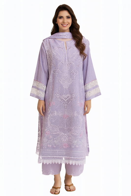 Women Embroidery Kurta Set-Ocean Green (Size-5XL) | D04