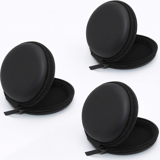Compact Black Zipper Case for Electronics-Set Of 3