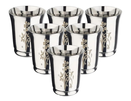 Steel Water Glass Set 6 Pcs 350ml