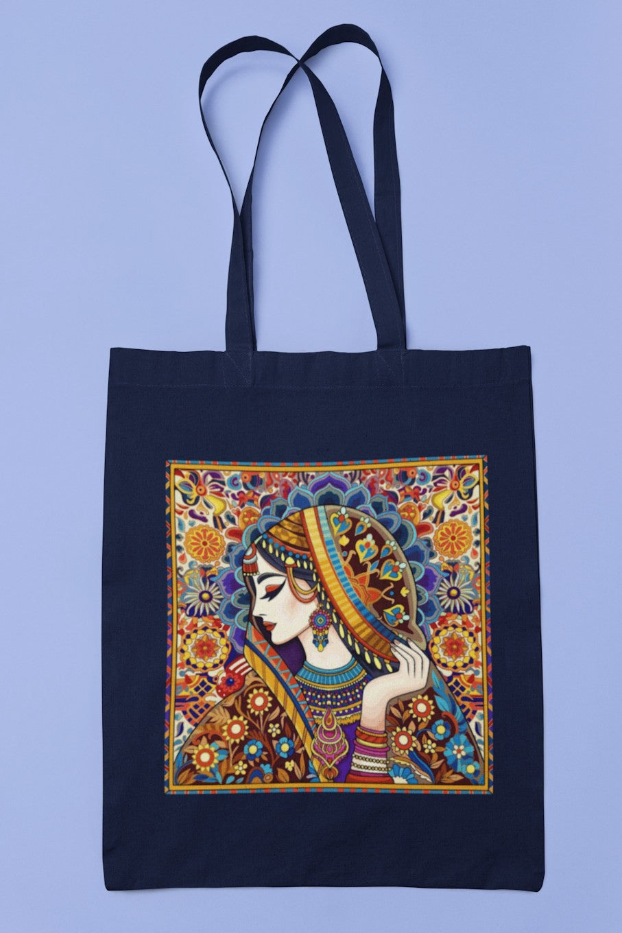 Traditional Ethnic Woman Art Canvas Tote Bag