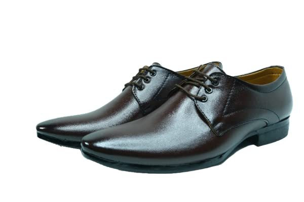 DSK Premium Synthetic Leather Brown Formal Office & Dress Shoes for