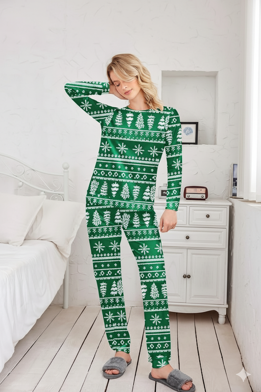 Two-Piece Relaxed Fit Co-Ord Set for Women-Green (Size-3XL) | D32