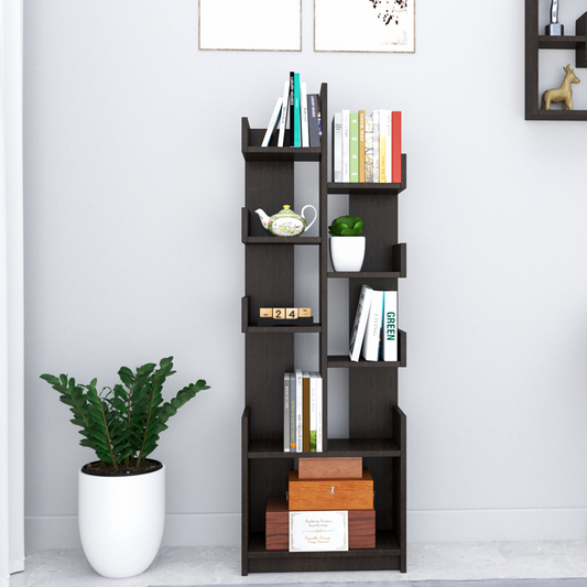 Open Book Shelf DIY Book Storage Display Rack - Wooden Multipurpose