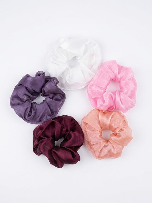 Silk Scrunchie Set in Soft Pastel Shades