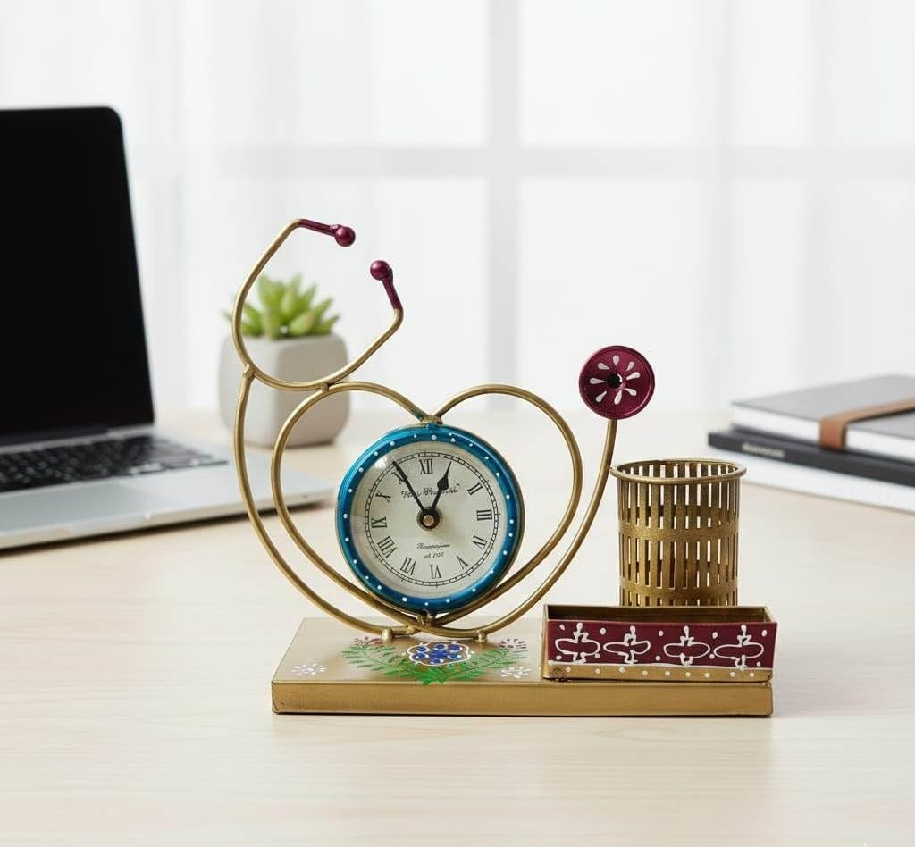Doctor Theme Pen Stand with Clock