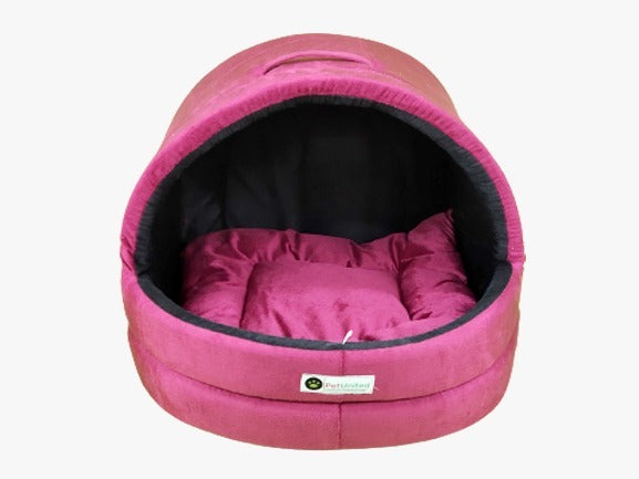 Soft Covered Igloo Style Pet House-Pink