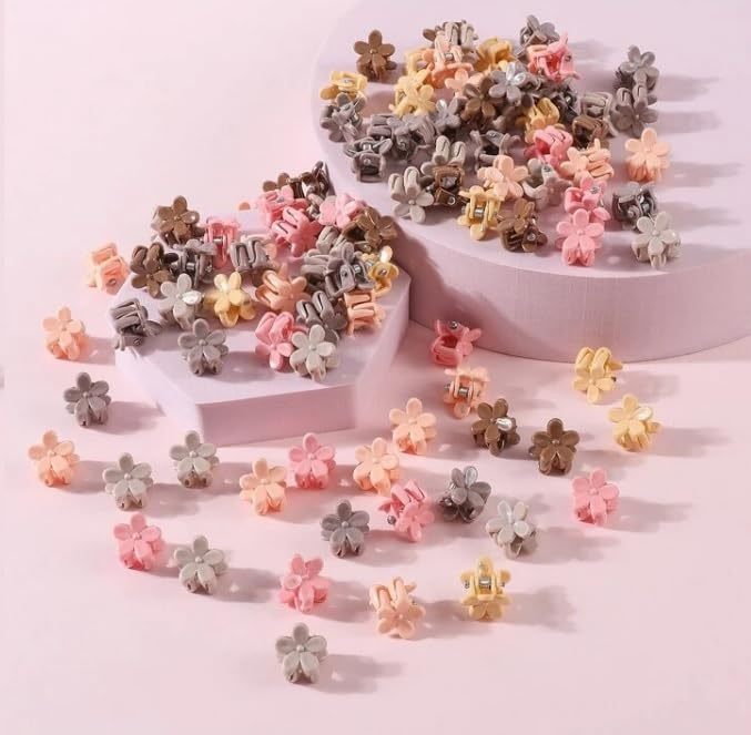 Mini Colorful Flower Hair Clips Pack of 24