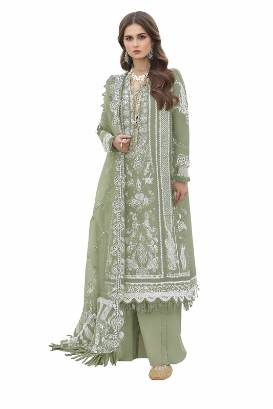 Women Embroidery Kurta Set-Pista (Size-XXS) | D10