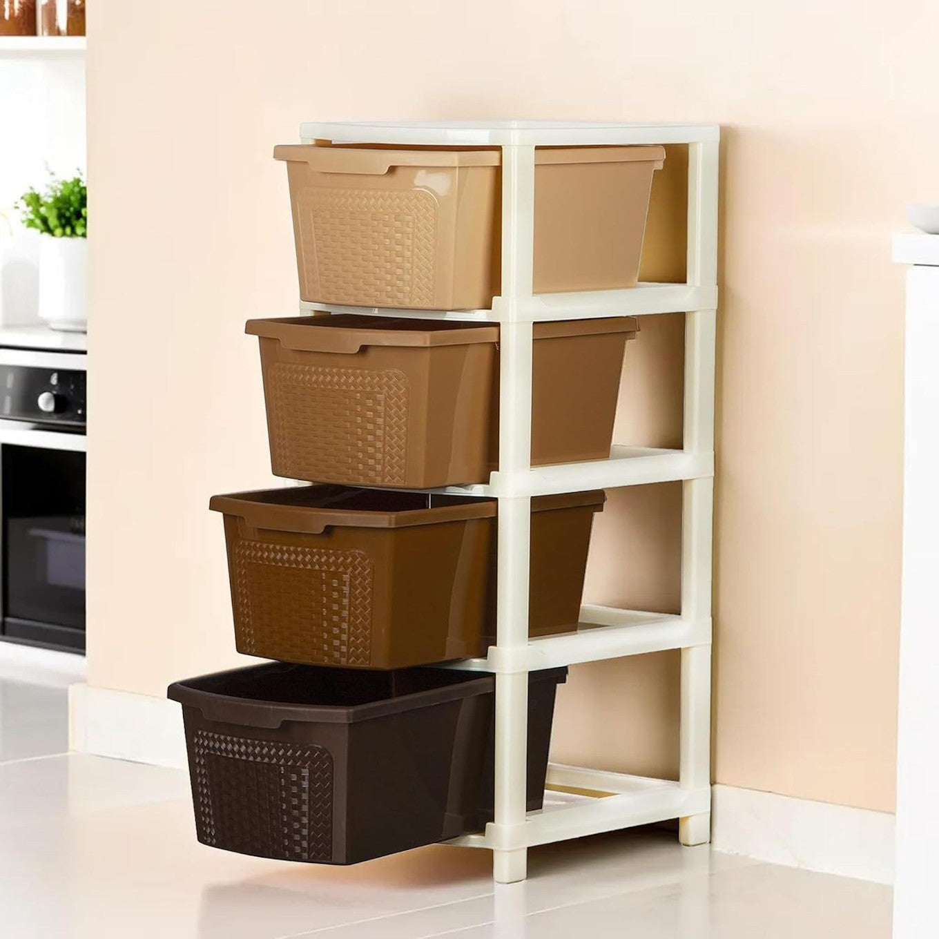 4-Layer Plastic Drawer Storage Organizer 73 Ltr