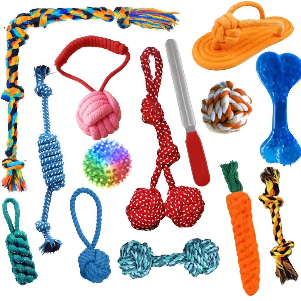 14 Pack Indestructible Chew Toys for Aggressive Dogs