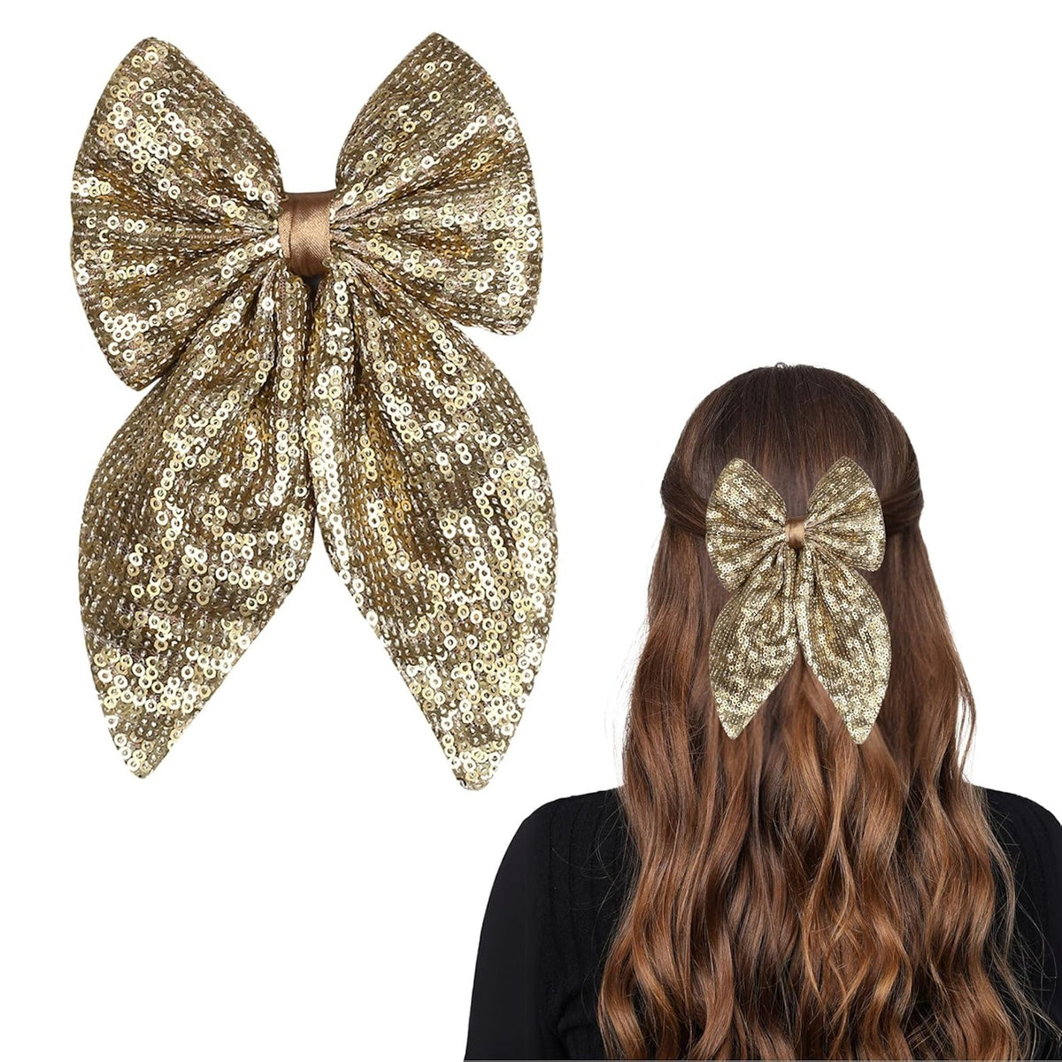 Golden Bow Hair Clip Trendy Style