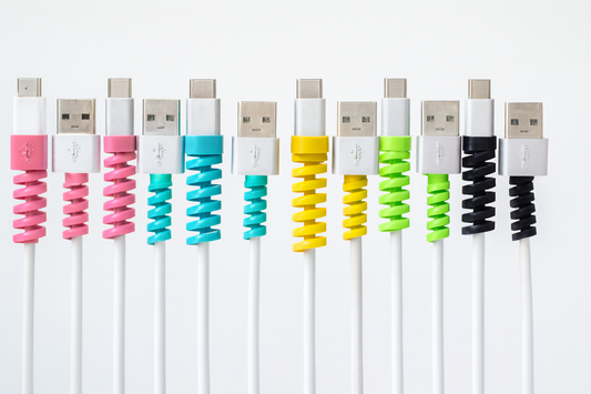 Colorful Spiral USB Cable Protectors – Pack of 5