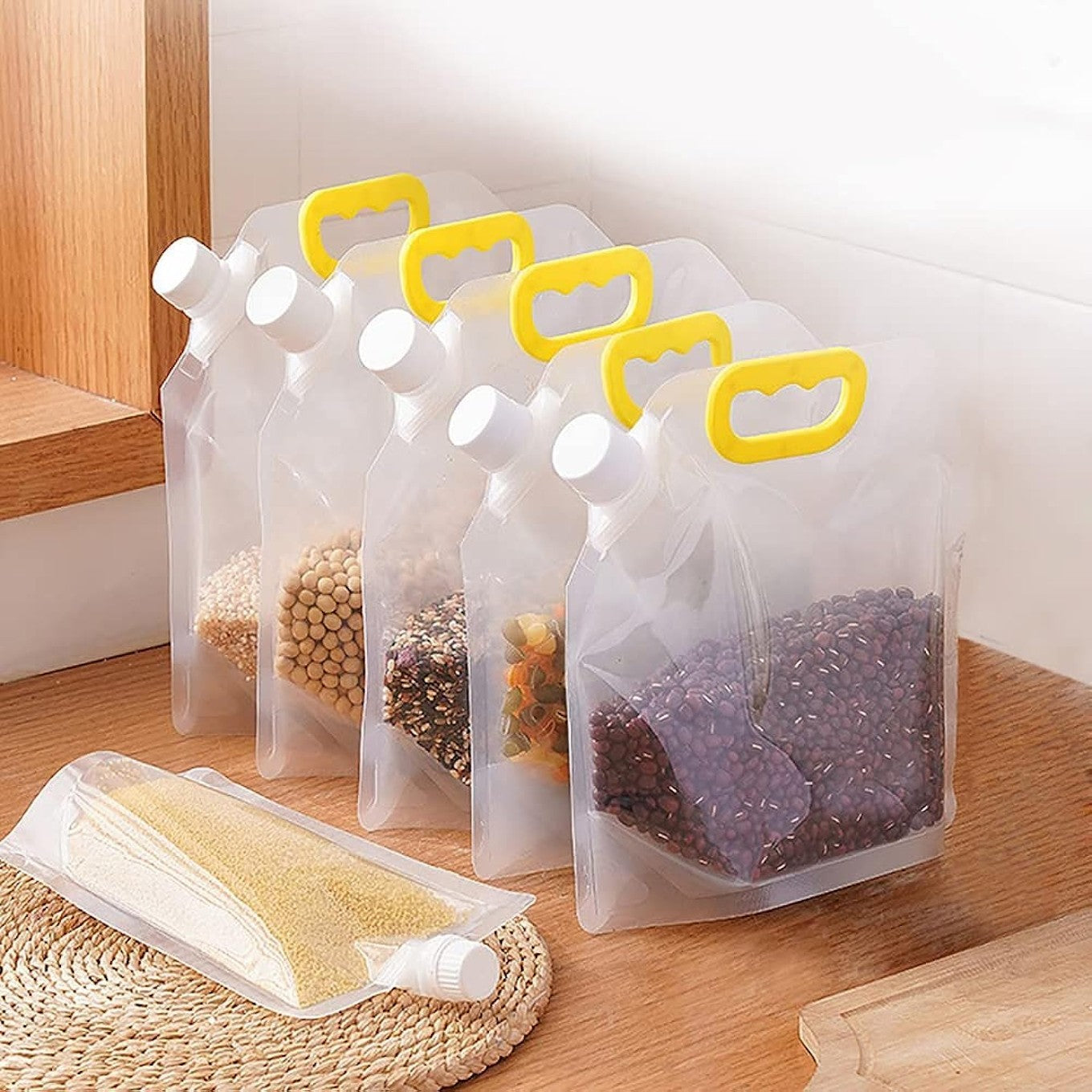 10 Pcs Airtight 1.5L Food Storage Pouches