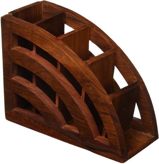 Wooden Remote Holder 5 Slot Organizer