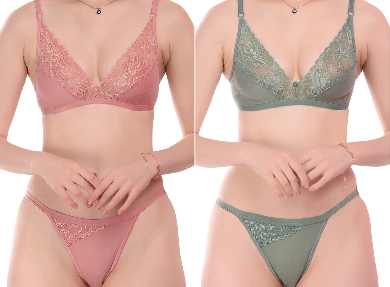 Women's Cotton Blend Lingerie Set Pack of 2 (Size-40B)
