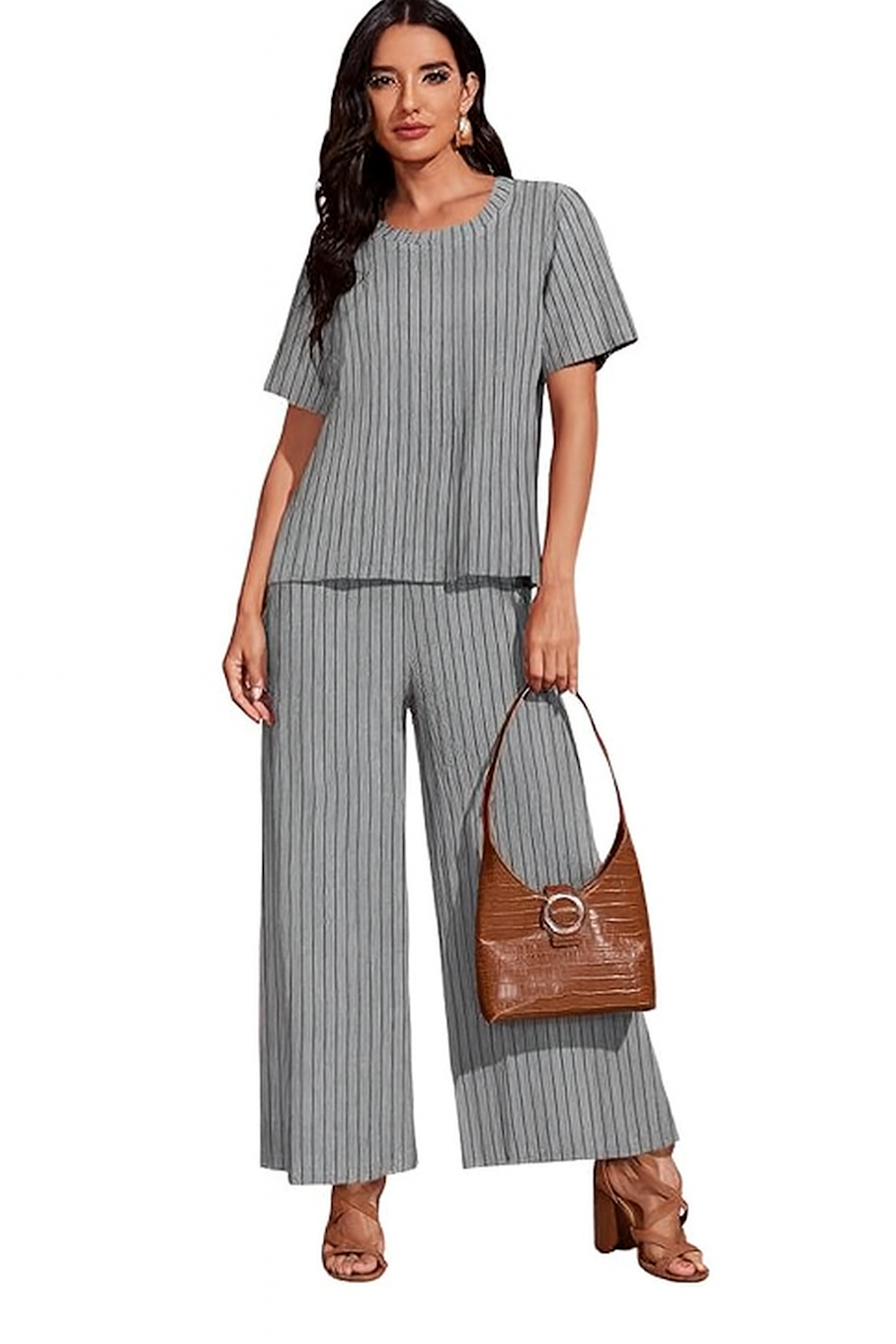 Women’s Pajama Set with Top & Pants-Dust Rose (Size-M) | D11
