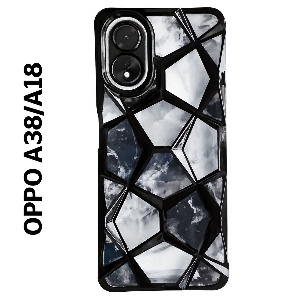 3D Geometric Marble Case for OPPO A38 / A18