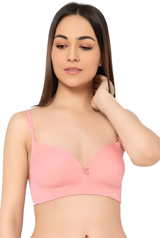 Seamless Wireless Push-up Bra-Pink (Size-28)